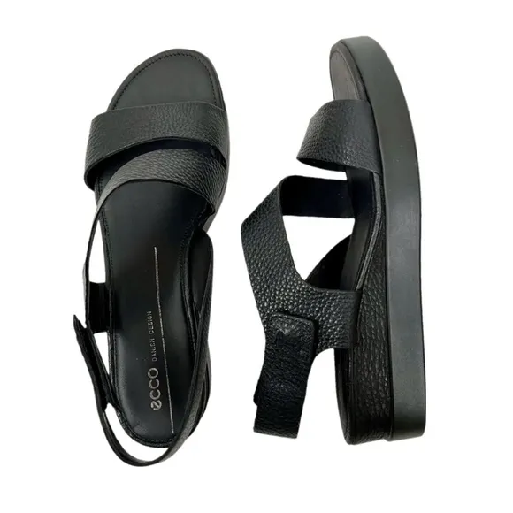Ecco touch leather open toe sandals black 11