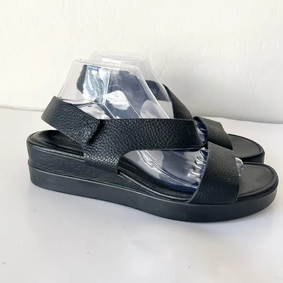 Ecco touch leather open toe sandals black 11