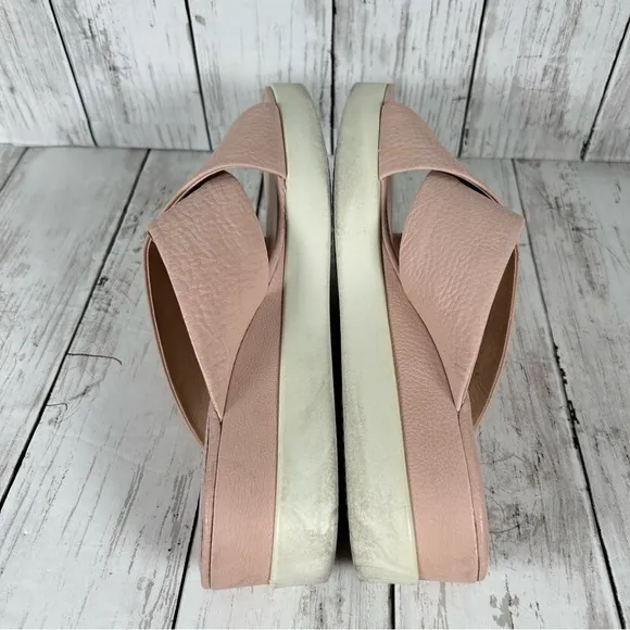 ECCO Touch Plateau Platform Criss Cross Slide Sandals Womens Sz 10 10.5 EU 41