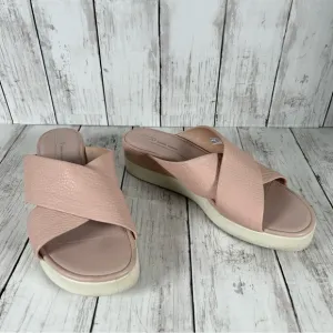 ECCO Touch Plateau Platform Criss Cross Slide Sandals Womens Sz 10 10.5 EU 41