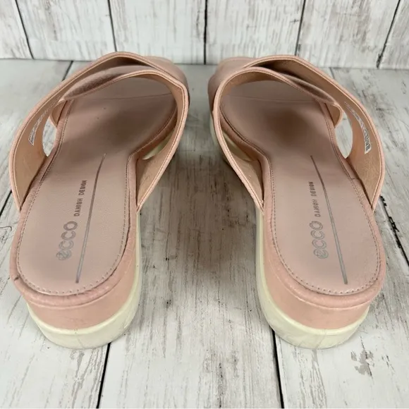 ECCO Touch Plateau Platform Criss Cross Slide Sandals Womens Sz 10 10.5 EU 41