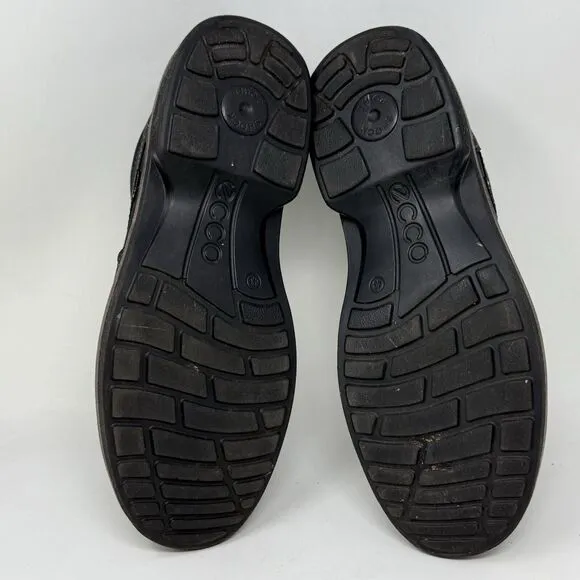 Ecco Turn Goretex Shoes Mens 9 EU 43 Black Nubuck Leather Slip On Casual Office