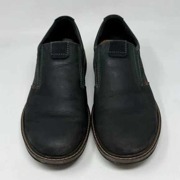 Ecco Turn Goretex Shoes Mens 9 EU 43 Black Nubuck Leather Slip On Casual Office