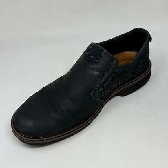 Ecco Turn Goretex Shoes Mens 9 EU 43 Black Nubuck Leather Slip On Casual Office