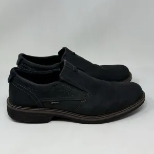 Ecco Turn Goretex Shoes Mens 9 EU 43 Black Nubuck Leather Slip On Casual Office