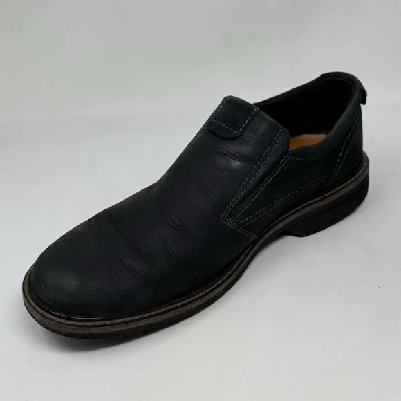 Ecco Turn Goretex Shoes Mens 9 EU 43 Black Nubuck Leather Slip On Casual Office