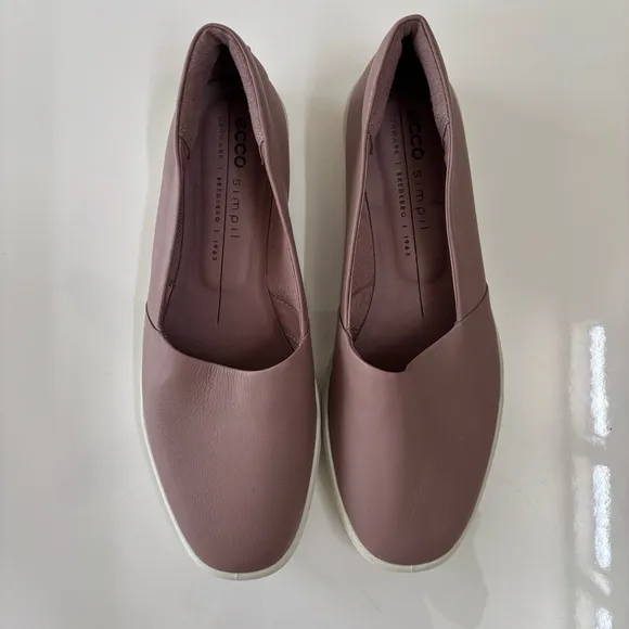 Ecco Women's Size 38 (6-6.5) Simpil W Woodrose Purple Leather Slip On Shoes