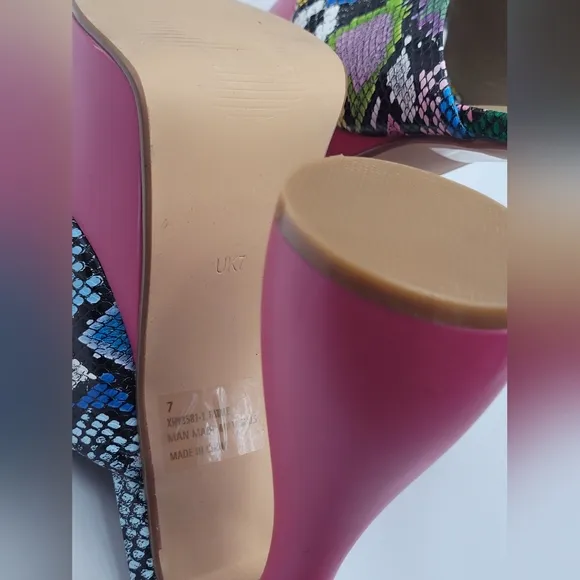 EGO 7 Women Fatale MULE PLATFORM SANDALS IN MULTI SNAKE PRINT