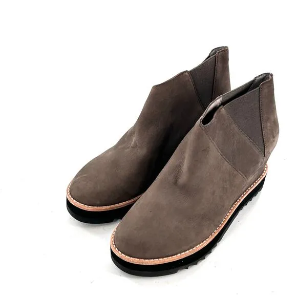 Eileen Fisher Caddy Wedge Chelsea Boots 7.5 Gray Taupe NWOT Ankle Bootie Comfort