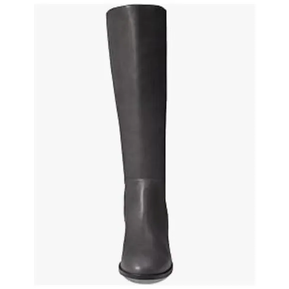 EILEEN FISHER DESTRY KNEE HIGH LEATHER BOOTS IN GRAPHITE 6.5 New