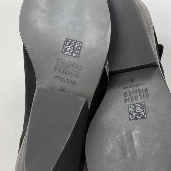 Eileen Fisher Ives Tumbled Nubuck Bootie‎ Women 8 NWOB $250 Black Ankle Boots