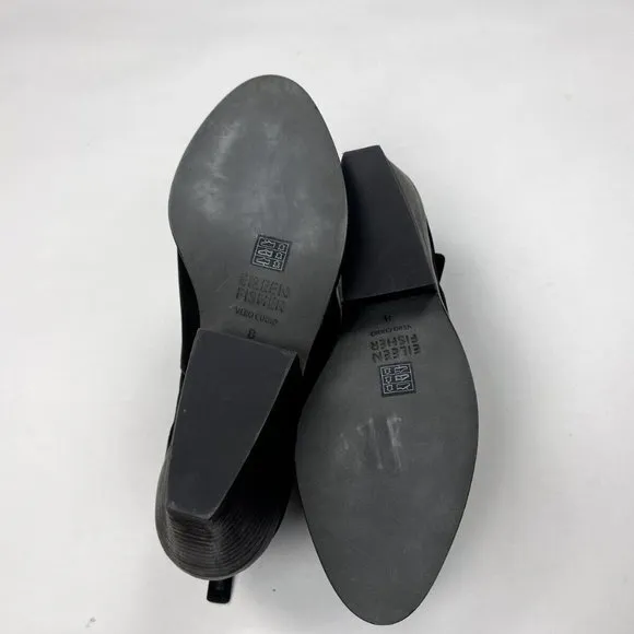 Eileen Fisher Ives Tumbled Nubuck Bootie‎ Women 8 NWOB $250 Black Ankle Boots