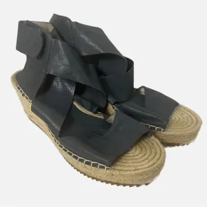 Eileen Fisher Women’s Leather Sandals 10 Open Toe Ankle Strap Heel Blue Beachy