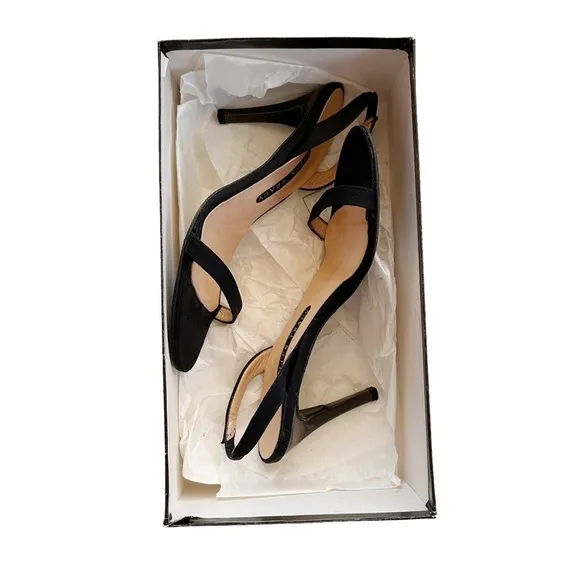 Ellen Tracy Slingback Open Toe Sandals in Black 7.5