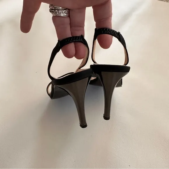 Ellen Tracy Slingback Open Toe Sandals in Black 7.5