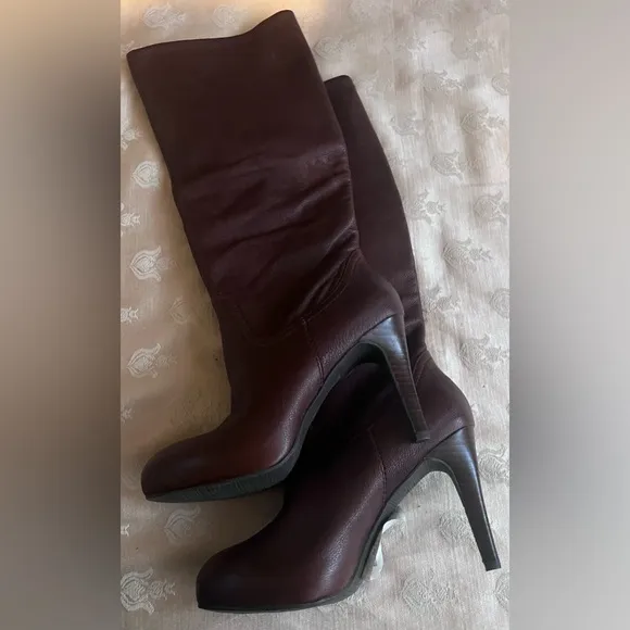 Enzo Angiolini EA Gibbons Heeled Leather Brown Boots New Size 6 Rare!!