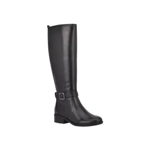 ESPRIT Womens Black Arch Support Round Toe Stacked Heel Zip-Up Boots Shoes 6