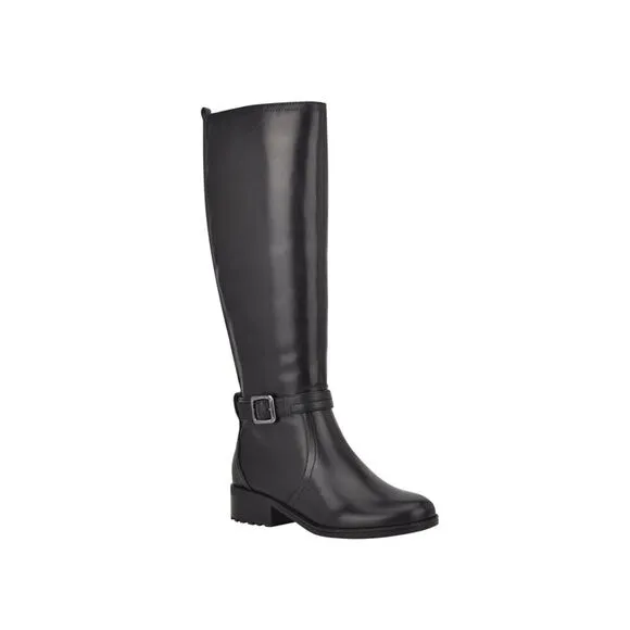 ESPRIT Womens Black Arch Support Round Toe Stacked Heel Zip-Up Boots Shoes 6