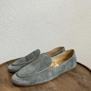 Etienne Aigner Gray Camille Slip-On Almond Toe Flat Loafer Shoes Women's Size 10