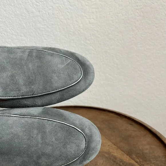 Etienne Aigner Gray Camille Slip-On Almond Toe Flat Loafer Shoes Women's Size 10