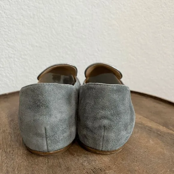 Etienne Aigner Gray Camille Slip-On Almond Toe Flat Loafer Shoes Women's Size 10