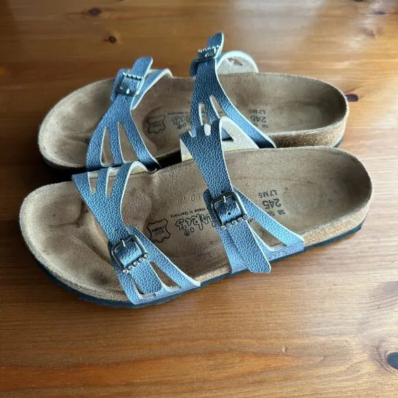 EUC Birkenstock Birki's Silver Metallic Crystal Buckle Granada Sandals - 7/EU 38