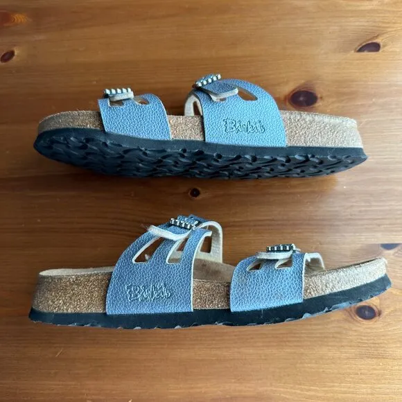 EUC Birkenstock Birki's Silver Metallic Crystal Buckle Granada Sandals - 7/EU 38