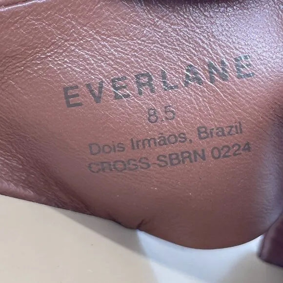 Everlane The Day Crossover Womens 8.5 Slip On Sandals Sienna Brown Leather Slide