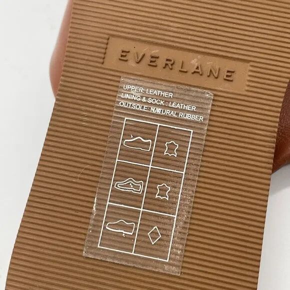 Everlane The Day Crossover Womens 8.5 Slip On Sandals Sienna Brown Leather Slide