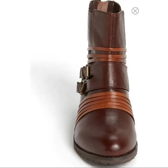 Everybody by BZ Moda Boots 7 37.5 Ankle Booties Brown Tobacco