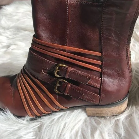 Everybody by BZ Moda Boots 7 37.5 Ankle Booties Brown Tobacco