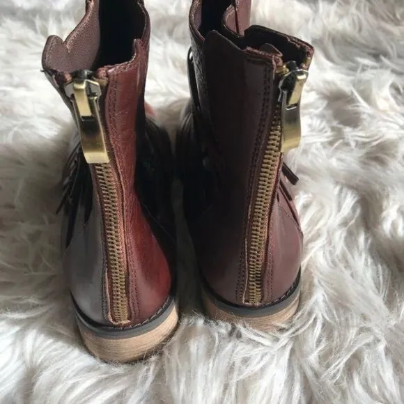 Everybody by BZ Moda Boots 7 37.5 Ankle Booties Brown Tobacco