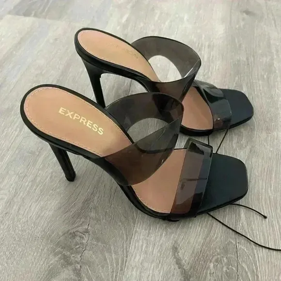 EXPRESS - Barely There Double Band Heeled Sandals 7