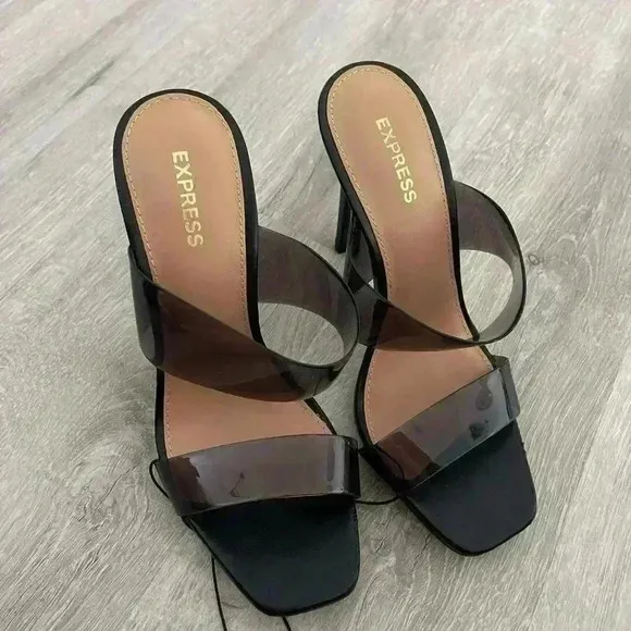 EXPRESS - Barely There Double Band Heeled Sandals 7