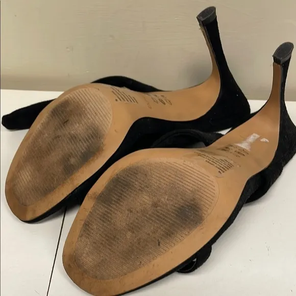 Express Women's Black Suede slip toe heels