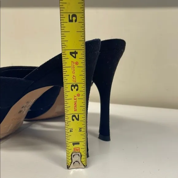 Express Women's Black Suede slip toe heels
