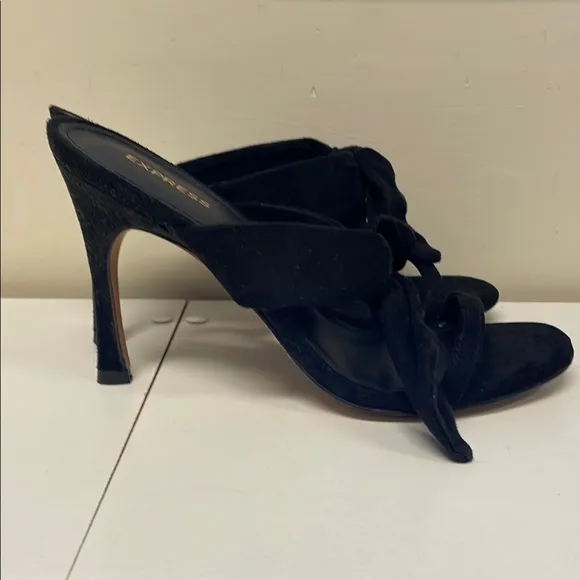 Express Women's Black Suede slip toe heels