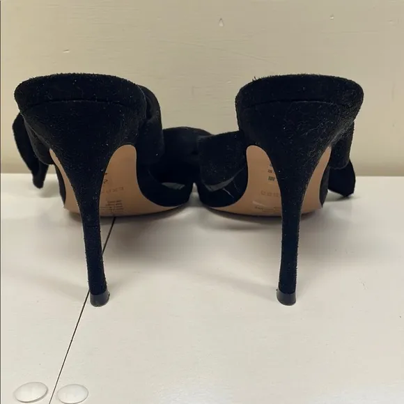 Express Women's Black Suede slip toe heels