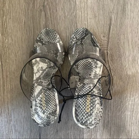 Express Madison Heeled Sandals in Snakeskin