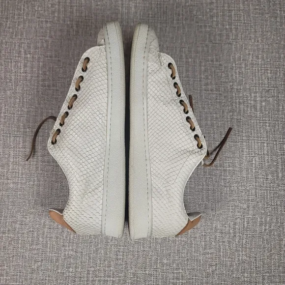 Fabrice Tardieu Garry White Python Leather Sneakers EU 38 Women's 7.5/8 Shoes
