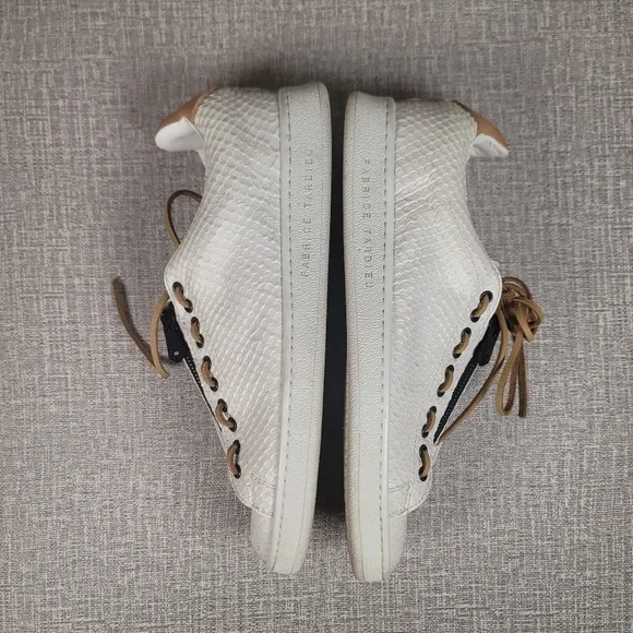 Fabrice Tardieu Garry White Python Leather Sneakers EU 38 Women's 7.5/8 Shoes