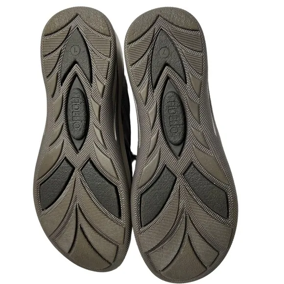 FIDELIO Hallux Haley Side Zip Leather Fossil Grey Shoes Women's Size 9.5 UK 7
