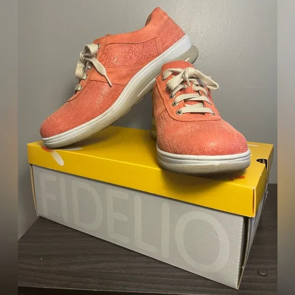 Fidelio Hallux Haley Womens Shoes Lace/zip up Suede Leather US 8.5 UK6 Red/Orang