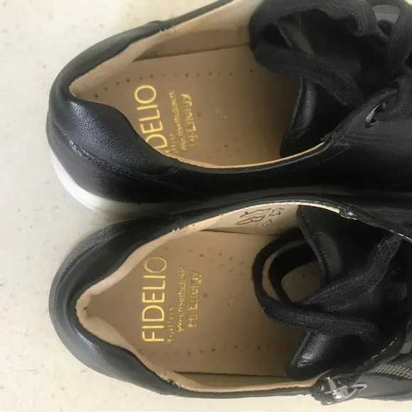 Fidelio Women’s US 7 (UK 4.5) Hallux Hi-Energy Sneakers Leather Shoes Black