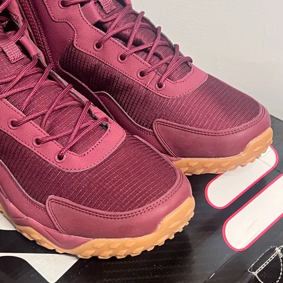 Fila Mens Boots Chastizer Burgundy Leather Mesh Ankle Support Boot Size 11 NIB