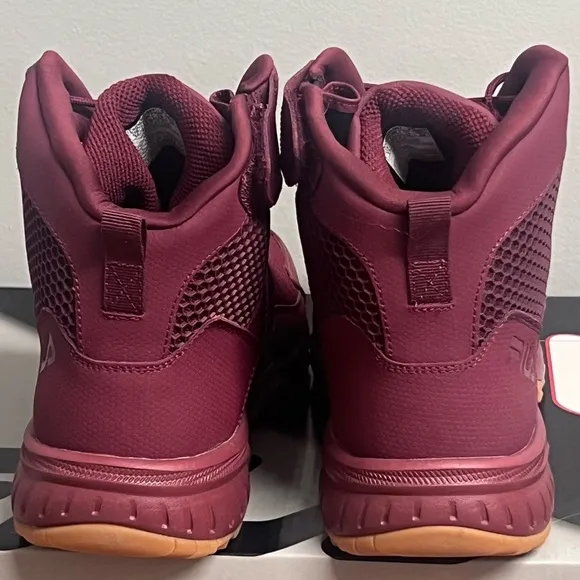 Fila Mens Boots Chastizer Burgundy Leather Mesh Ankle Support Boot Size 11 NIB