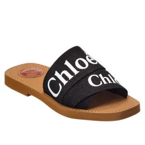 ❤️Final Price❤️Authentic Chloe’ Woody Logo Ribbon Slide Sandals