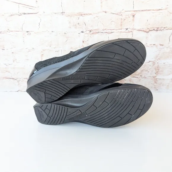 FINN COMFORT EDINA SOFT LEATHER SHOES REMOVABLE INSOLE EBONY