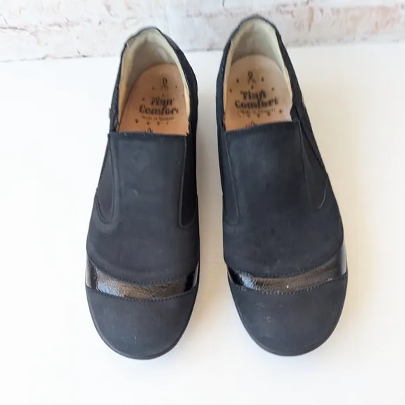FINN COMFORT EDINA SOFT LEATHER SHOES REMOVABLE INSOLE EBONY