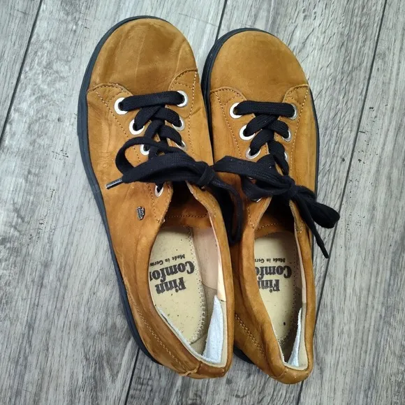 Finn Comfort Shoes Women's 6.5 Elpaso Brown Nubuck Leather Suede Germany Sneaker